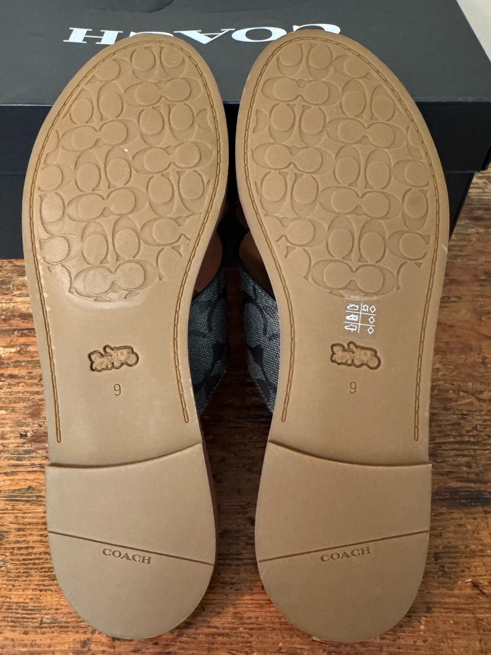 NIB Coach Hilda Cross-Band Slide Sandals in Black, Size 9 - Picture 4 of 7